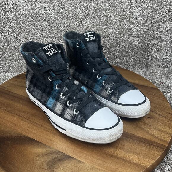 Converse x Woolrich Women’s 8 Mens 6 Chuck Taylor All-Star Hi Wool Black Shoes - Picture 1 of 10